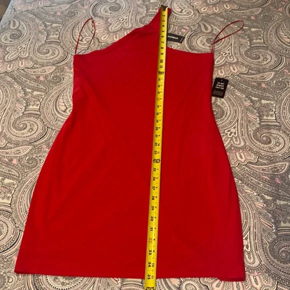 Express dress, body contour, red, one shoulder, size medium